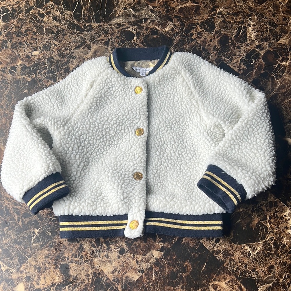 Little Marc Jacobs sherpa bomber jacket/cream color/size 4